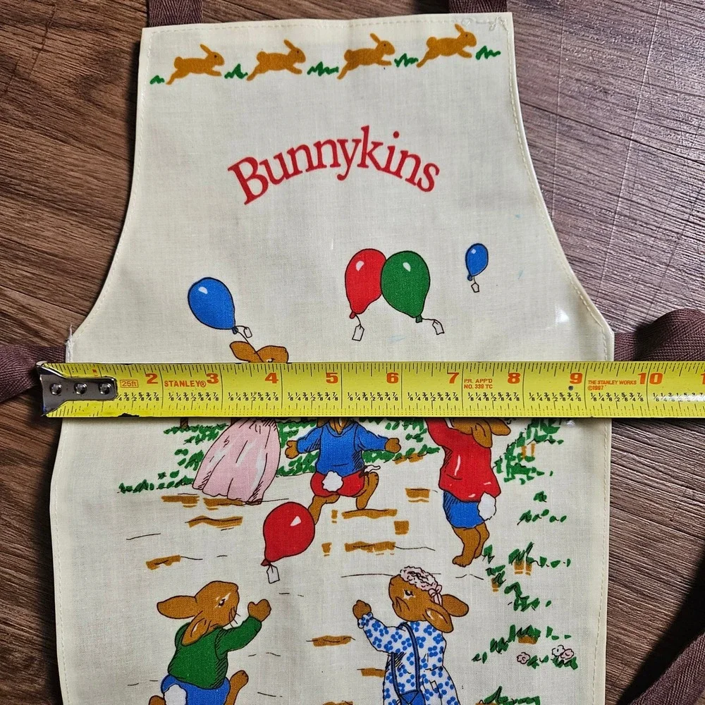 Vintage Royal Doulton Bunnykins Child Apron PVC Coated Cotton Made in UK Kidcore
